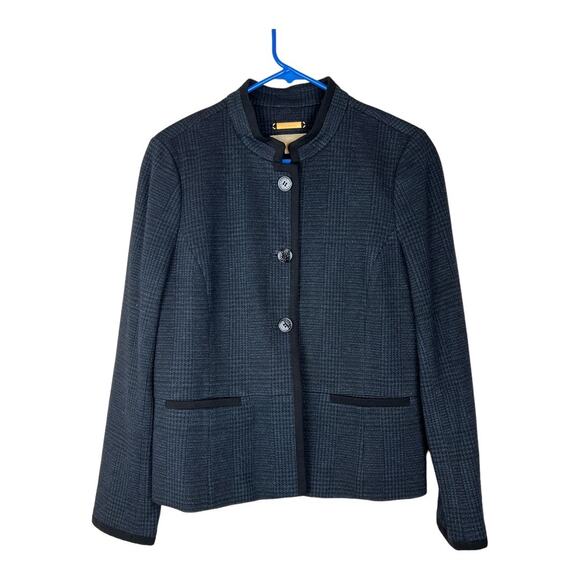Talbots houndstooth Gray black blazer jacket career professional twee Italy10 - Picture 1 of 13